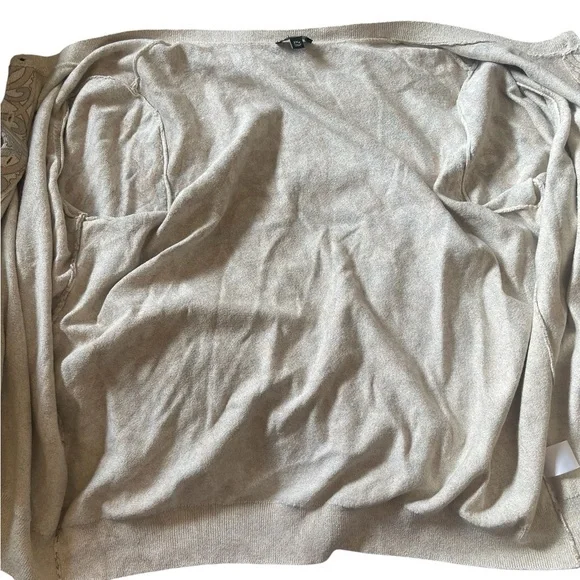 Talbots Women’s Button Down Cardigan 
Metallic Beige Floral Print Size 2X - Picture 10 of 15